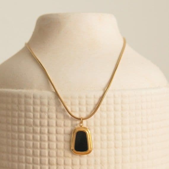Black stone locket