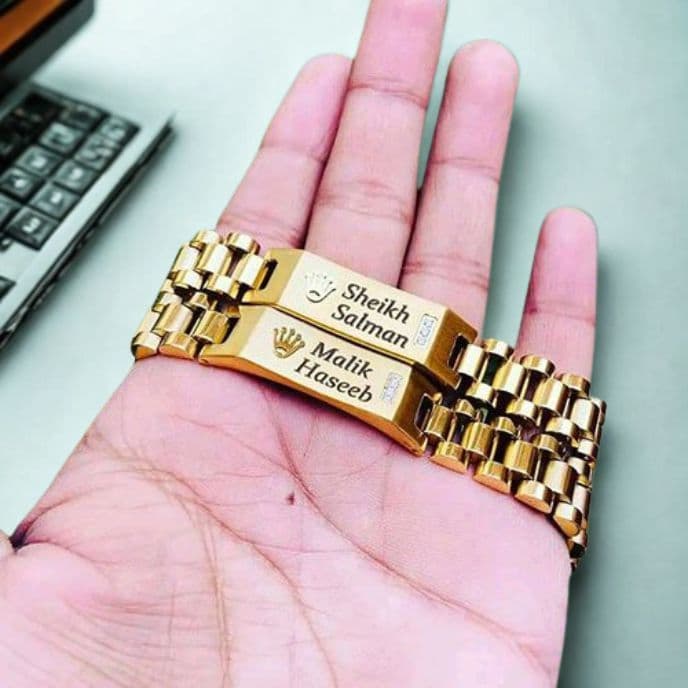 Golden Rolex bracelet view 2